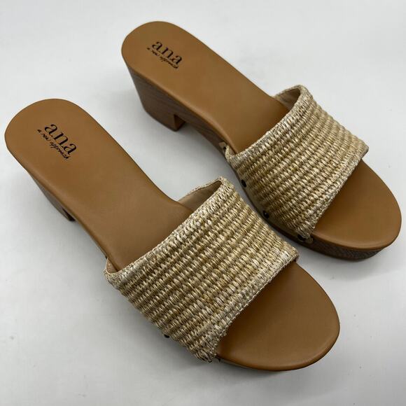 a.n.a Womens Robinson Heeled Sandals Natural Brown Size 10M - Picture 4 of 10